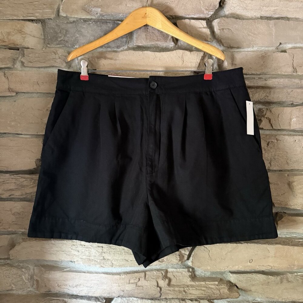 Joie Women’s Pleated Shorts Black Size XL Cotton Linen Blend NWT MSRP $158 - Picture 4 of 12